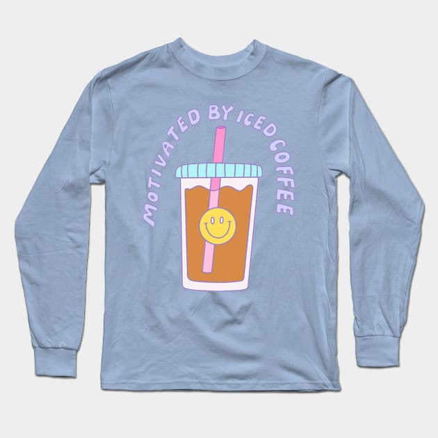 Motivated by Iced Coffee Long Sleeve T-Shirt by Ally Blaire Co.